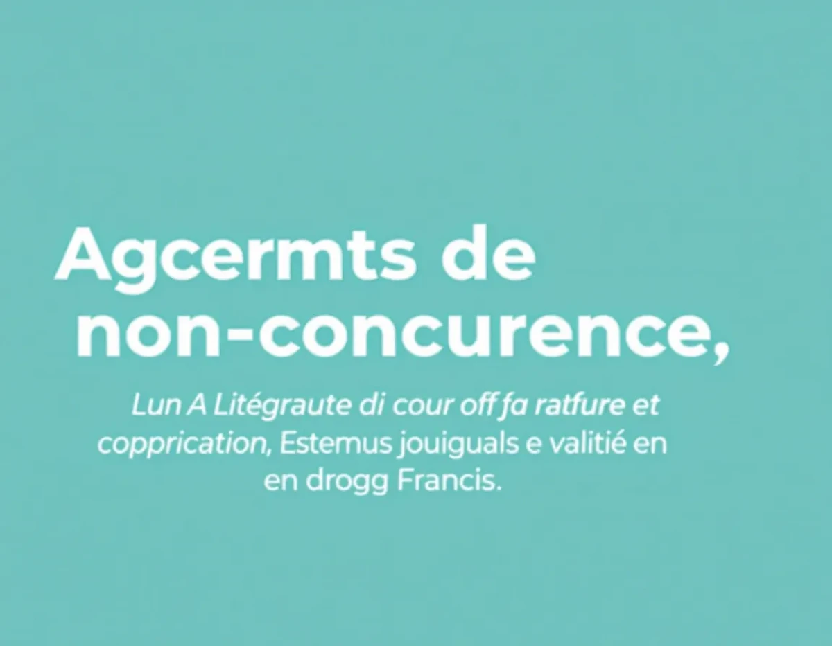 Accords de non-concurrence : Enjeux juridiques et validité en droit français
